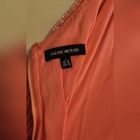 Nadine Merabi Pink Lotte Dress Size Large, US 10 - Picture 6 of 8